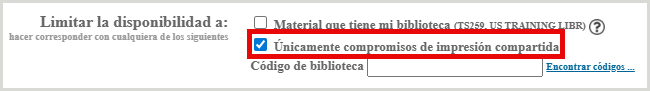 Limitador solo de compromisos de las copias impresas compartidas habilitado