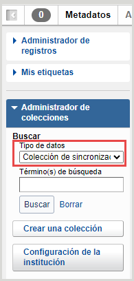 Búsqueda de colecciones de sincronización de datos de Administrador de colecciones